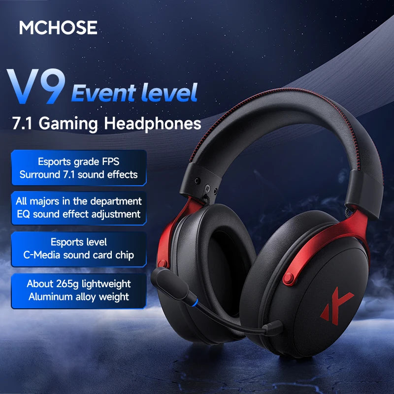Wireless Gaming Headset With Mic – 3-Mode Bluetooth