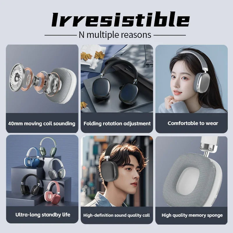 Bluetooth Over-Ear Headphones – Wireless & Wired with Mic