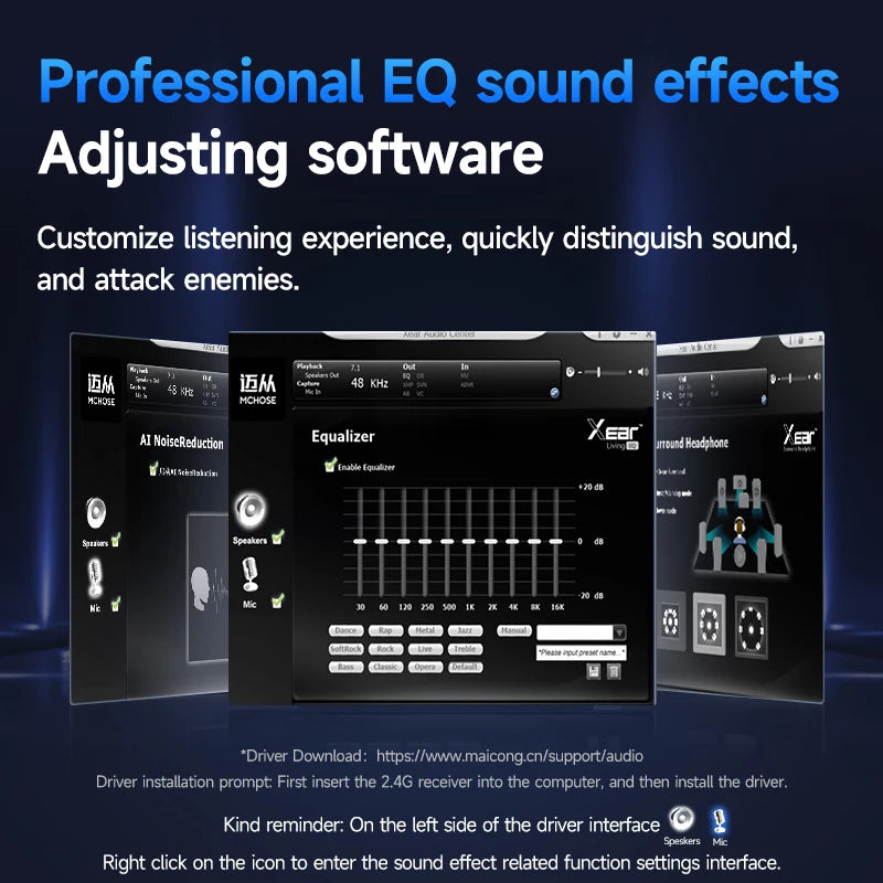 Wireless Gaming Headset With Mic – 3-Mode Bluetooth